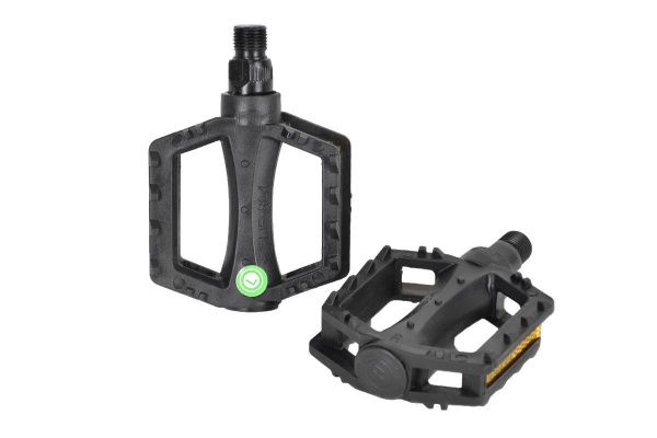 Педали HF-824 9/16" пластик, насыпной подшипник, черные